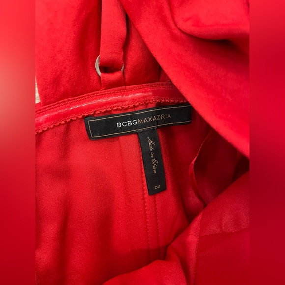 BCBGMAXAZRIA Palais Toga Jewel Red Cocktail Dress One Shoulder size 4 - Picture 2 of 2